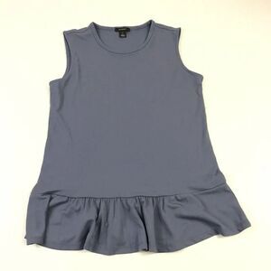 Halogen Womens Peplum Tank Top Blue Lightweight Shirt Scoop Neck Sleeveless XS